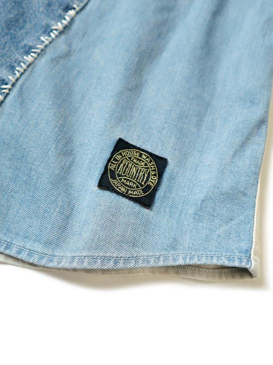  캐피탈 반팔 셔츠 Kapital Kountry 8oz Reconstruction Denim Great Kountry 야구  인디고 - KAPITAL