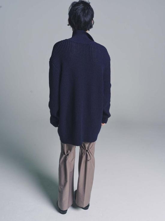  아워레가시 스웨터 아워 레거시 청키 코튼 리브 빅 피케 네이비 - OUR LEGACY