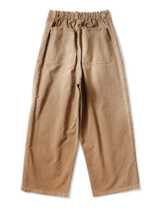  캐피탈 스트레이트 팬츠 Kapital 캔버스 W 니 이지 배기 바나나 패치 리메이크 팬츠 골드 - KAPITAL