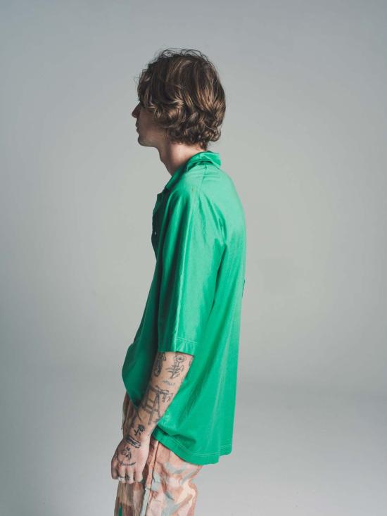  케이시 케이시 반팔 셔츠 저지 사가 반팔  그린 - CASEY CASEY