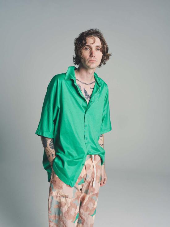  케이시 케이시 반팔 셔츠 저지 사가 반팔  그린 - CASEY CASEY