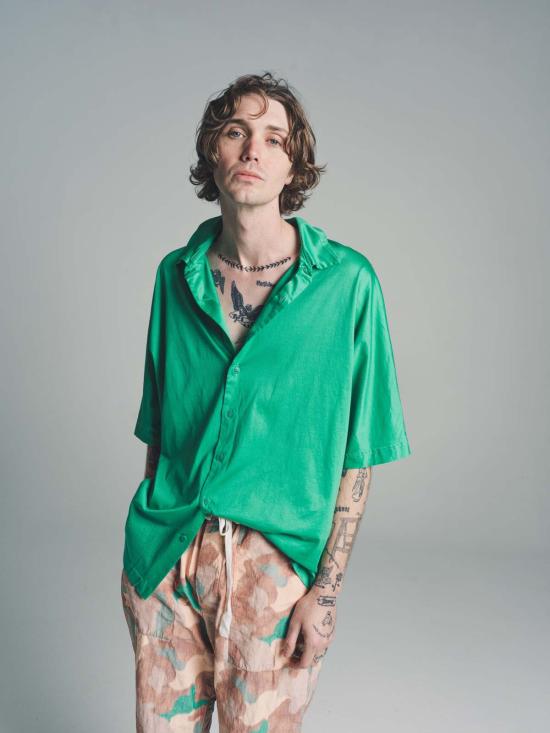  케이시 케이시 반팔 셔츠 저지 사가 반팔  그린