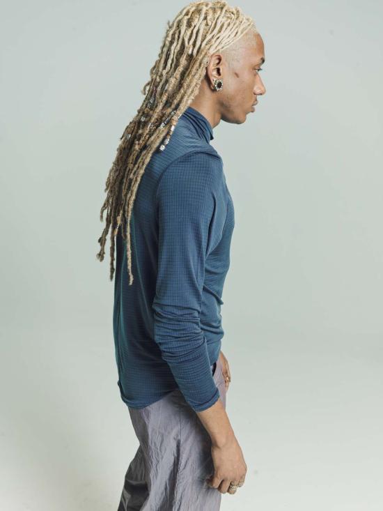  아워레가시 후드 티셔츠 Our Legacy Apricot Ripstop Bend 터틀넥 딥 블루 - OUR LEGACY