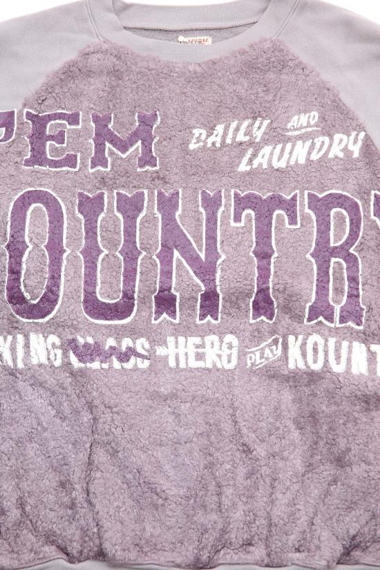  캐피탈 긴팔 티셔츠 Kapital Knit X Fur Grizzly 크루넥 'Em Kountry/라이트 퍼플 - KAPITAL