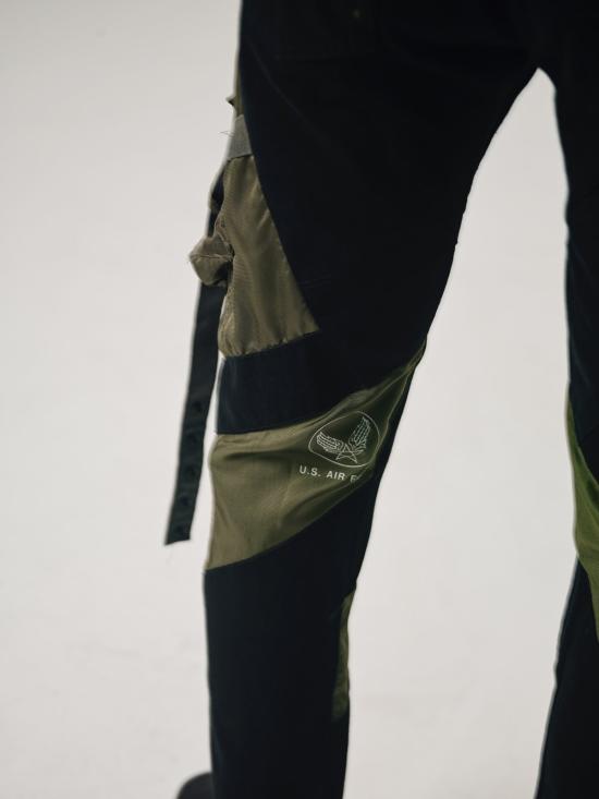  올드 파크 데님 팬츠 올드파크 데님 업사이클 밀리터리 콤바인 진 블랙 - OLD PARK