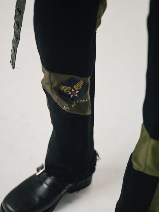  올드 파크 데님 팬츠 올드파크 데님 업사이클 밀리터리 콤바인 진 블랙 - OLD PARK