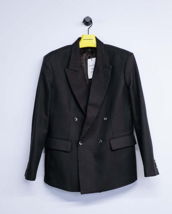  세컨드 레이어 수트 자켓 세컨드/레이어 버진 울 더블브레스트 피코 블레이저 브라운 - SECOND/LAYER