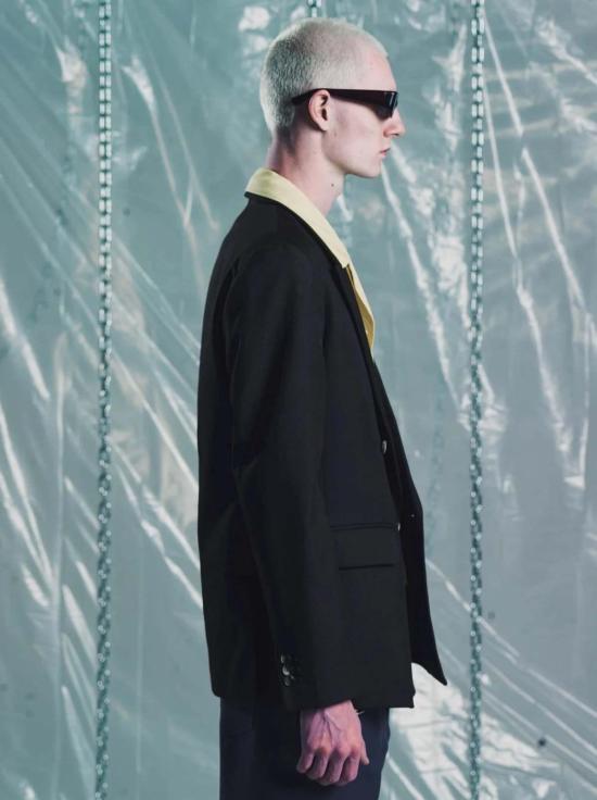  세컨드 레이어 수트 자켓 세컨드/레이어 버진 울 더블브레스트 피코 블레이저 브라운 - SECOND/LAYER