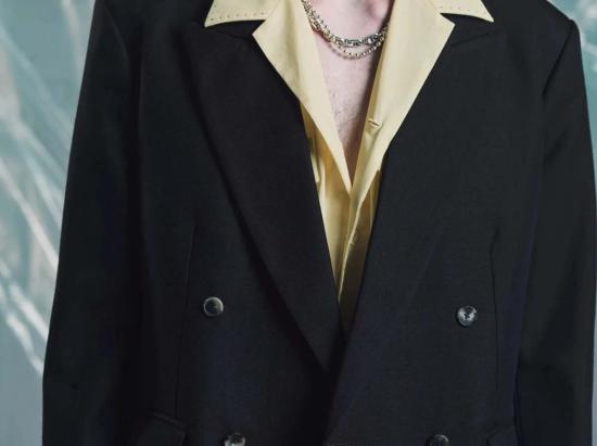  세컨드 레이어 수트 자켓 세컨드/레이어 버진 울 더블브레스트 피코 블레이저 브라운 - SECOND/LAYER