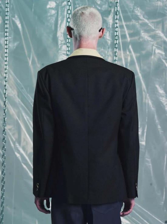  세컨드 레이어 수트 자켓 세컨드/레이어 버진 울 더블브레스트 피코 블레이저 브라운 - SECOND/LAYER