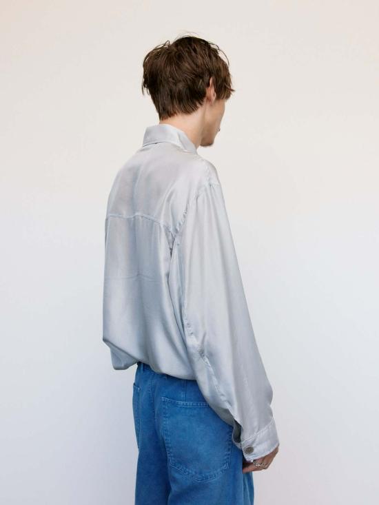  르메르 긴팔 셔츠 실크 파자마  클라우디 그레이 - LEMAIRE