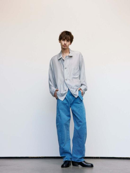  르메르 긴팔 셔츠 실크 파자마  클라우디 그레이