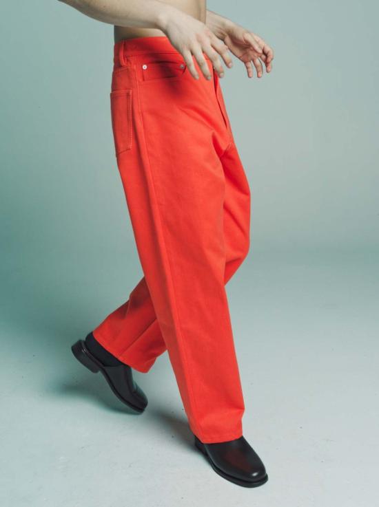  쓰리맨 스트레이트 팬츠 3 맨 5 포켓 진 오렌지 - 3MAN