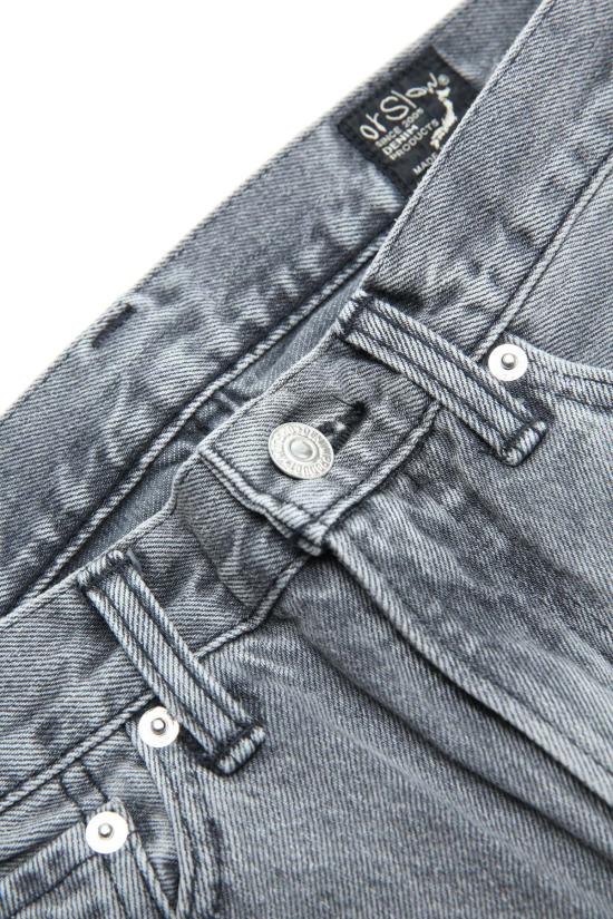  오어슬로우 데님 팬츠 오슬로우 107 아이비핏 슬림진 블랙 데님 블리치 - ORSLOW