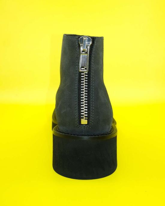  MM6 메종마르지엘라 부츠 Mm6 메종 마르지엘라 리버스 레더 스퀘어 토 플랫폼 앵클  그레이 - MM6 MAISON MARGIELA