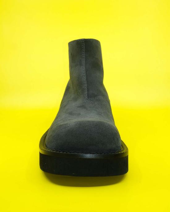  MM6 메종마르지엘라 부츠 Mm6 메종 마르지엘라 리버스 레더 스퀘어 토 플랫폼 앵클  그레이 - MM6 MAISON MARGIELA