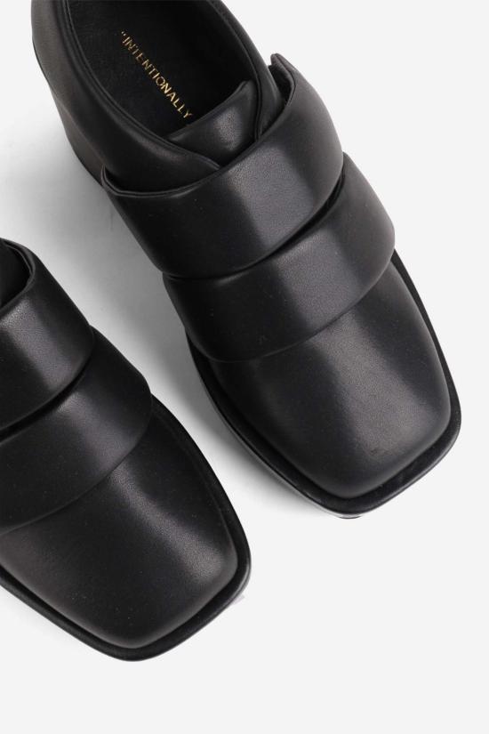  인텐셔널리 블랭크 뮬/슬리퍼 "의도적으로." 범죄 힐 슈즈 블랙 - INTENTIONALLY BLANK