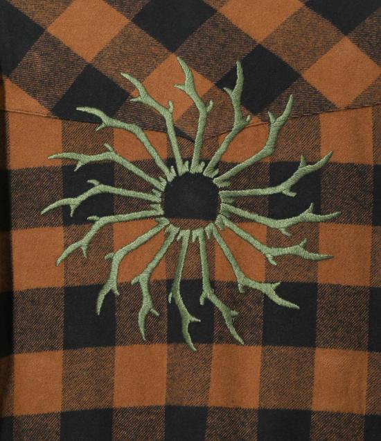  사우스투웨스트에잇 긴팔 셔츠 South2 West8 플란넬 트윌/버팔로 플레드 웨스턴  브라운/블랙 - SOUTH2 WEST8