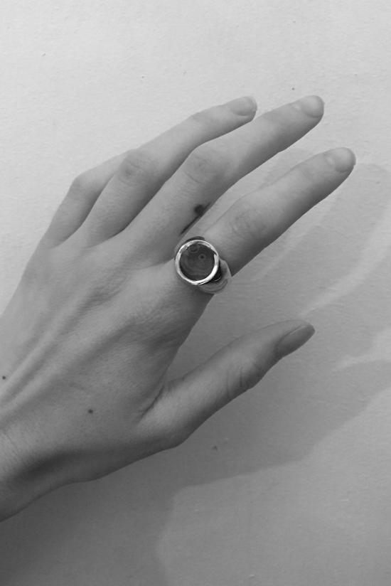  레기어 반지 레지어 브라스 말라카이트 시그넷 링 라운드 - LEGIER