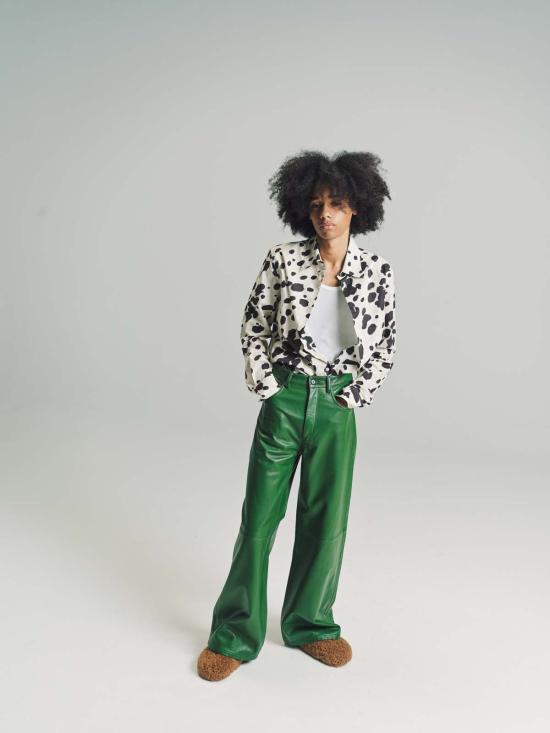  마르니 긴팔 셔츠 팝린  추상 카우 스팟 - MARNI