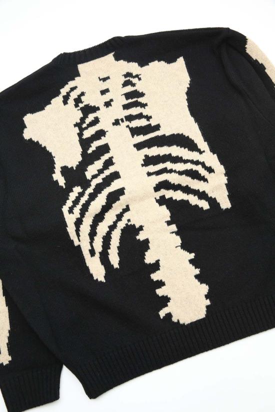  캐피탈 스웨터 Kapital 5 G 울 니트 본 크루  블랙 - KAPITAL