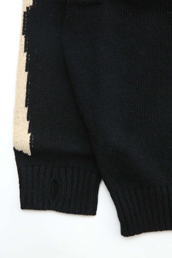  캐피탈 스웨터 Kapital 5 G 울 니트 본 크루  블랙 - KAPITAL