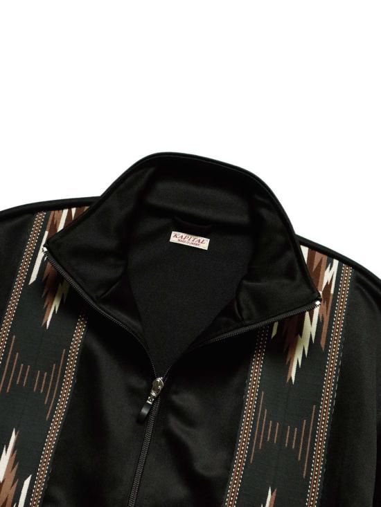  캐피탈 봄버 자켓 Kapital Smooth Jersey Kochi & Zephyr 트랙 재킷 블랙 - KAPITAL