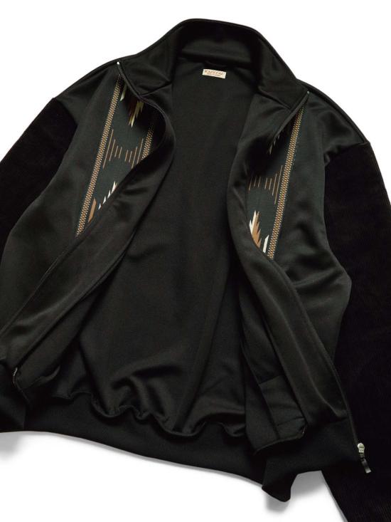 캐피탈 봄버 자켓 Kapital Smooth Jersey Kochi & Zephyr 트랙 재킷 블랙 - KAPITAL