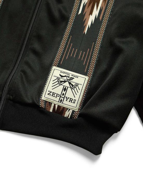  캐피탈 봄버 자켓 Kapital Smooth Jersey Kochi & Zephyr 트랙 재킷 블랙 - KAPITAL