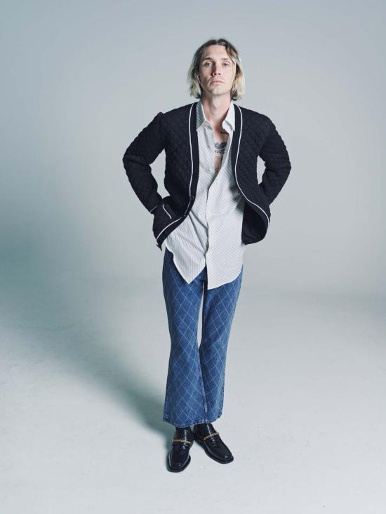  어니스트 더블유 베이커 반팔 셔츠 어니스트 W. 베이커 슬리브리스  블랙/화이트 스트라이프 - ERNEST W. BAKER