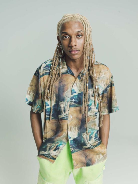  로스트 데이즈 반팔 셔츠 새틴 스테어웨이 투 헤븐 캠프  멀티