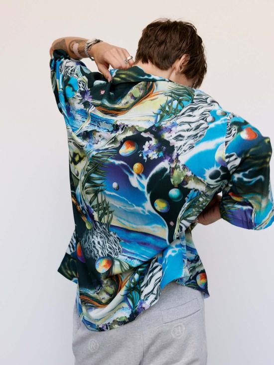  마틴로즈 셔츠 마틴 로즈 스페이스 블루 박스형 하와이안 셔츠 멀티 - MARTINE ROSE