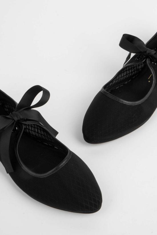  인텐셔널리 블랭크 플랫 슈즈 "의도적으로." 밸리 메시 발레 플랫 클레이/체리/블랙 - INTENTIONALLY BLANK