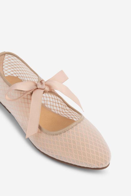  인텐셔널리 블랭크 플랫 슈즈 "의도적으로." 밸리 메시 발레 플랫 클레이/체리/블랙 - INTENTIONALLY BLANK