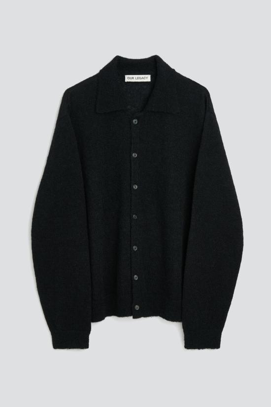  아워레가시 긴팔 티셔츠 Our Legacy 블랙 퍼지 알파카 이브닝 폴로 블랙 - OUR LEGACY