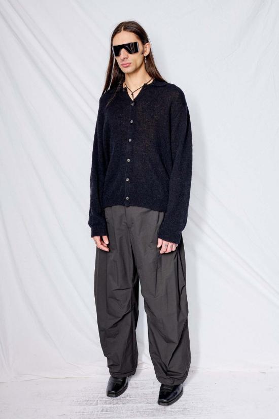  아워레가시 긴팔 티셔츠 Our Legacy 블랙 퍼지 알파카 이브닝 폴로 블랙 - OUR LEGACY