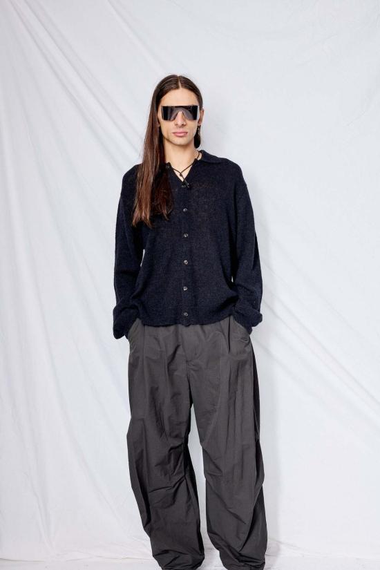  아워레가시 긴팔 티셔츠 Our Legacy 블랙 퍼지 알파카 이브닝 폴로 블랙 - OUR LEGACY