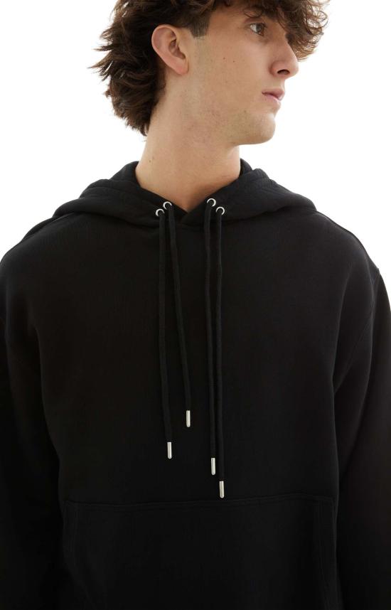  드리스 반 노튼 스웨터 Dries Van Noten Haxel 트윈 드로스트링 코튼 후드 티셔츠 블랙 - DRIES VAN NOTEN