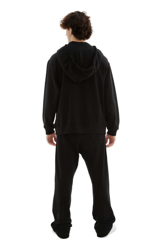  드리스 반 노튼 스웨터 Dries Van Noten Haxel 트윈 드로스트링 코튼 후드 티셔츠 블랙 - DRIES VAN NOTEN