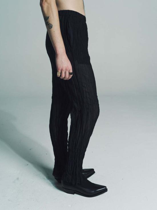  가브리엘라 콜 가먼츠 스트레이트 팬츠 Gabriela Coll Garments 크러쉬드 타프타 팬츠 블랙 - GABRIELA COLL GARMENTS