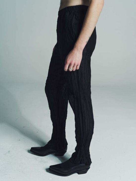  가브리엘라 콜 가먼츠 스트레이트 팬츠 Gabriela Coll Garments 크러쉬드 타프타 팬츠 블랙 - GABRIELA COLL GARMENTS