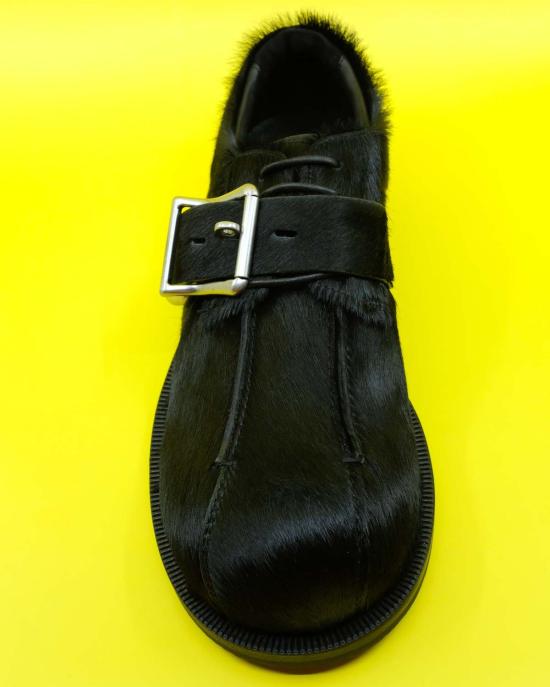  마틴로즈 로퍼 마틴 로즈 블랙 포니 헤어 벌브 토우 버클  블랙 - MARTINE ROSE