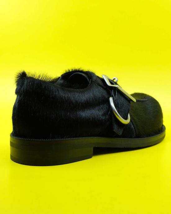  마틴로즈 로퍼 마틴 로즈 블랙 포니 헤어 벌브 토우 버클  블랙 - MARTINE ROSE