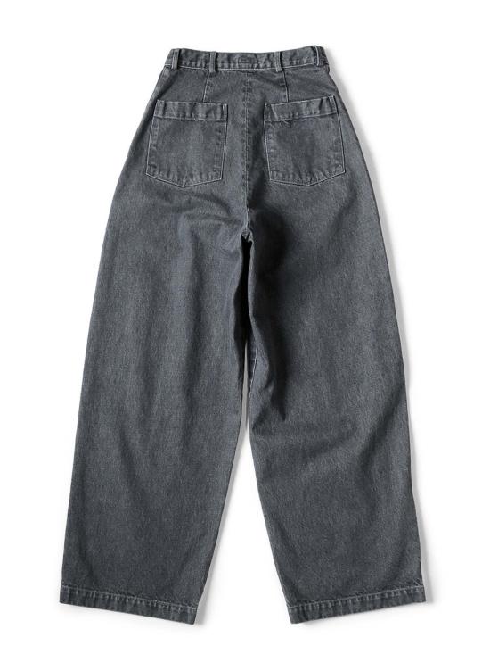  캐피탈 데님 팬츠 Kapital 14oz 데님 부기데이 버기 팬츠 블랙 - KAPITAL