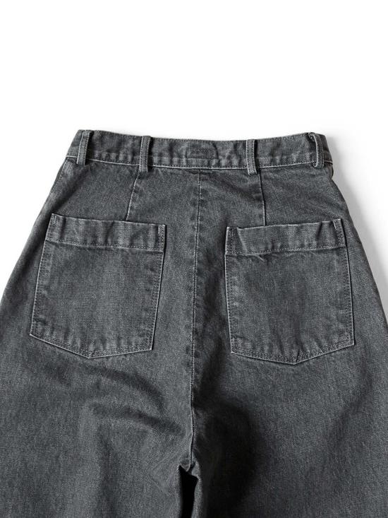  캐피탈 데님 팬츠 Kapital 14oz 데님 부기데이 버기 팬츠 블랙 - KAPITAL