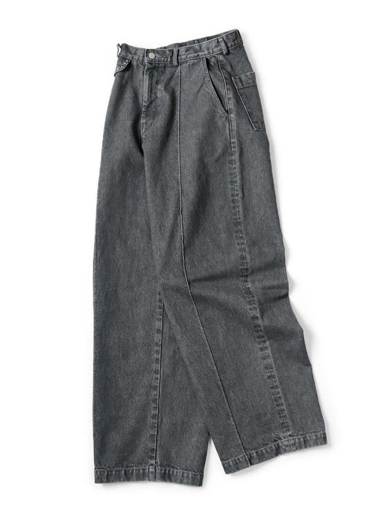  캐피탈 데님 팬츠 Kapital 14oz 데님 부기데이 버기 팬츠 블랙 - KAPITAL