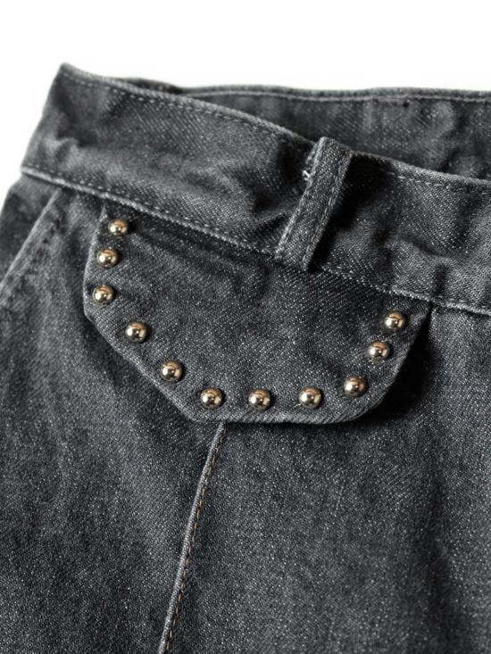  캐피탈 데님 팬츠 Kapital 14oz 데님 부기데이 버기 팬츠 블랙 - KAPITAL