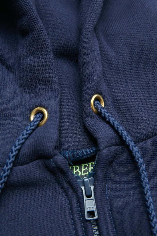  캠버 후드 티셔츠 12온스 헤비웨이트 크로스 니트 지퍼 후드 네이비 - CAMBER