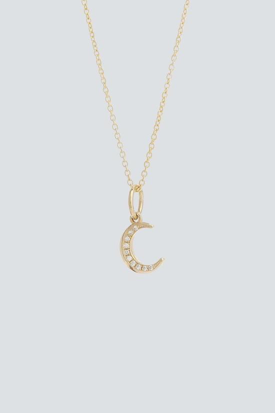  탈론 목걸이/팬던트 Talon Pave Cresant Moon 목걸이 14K