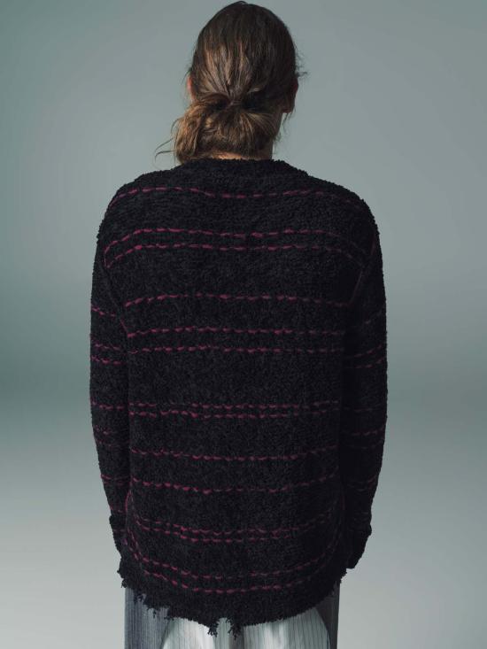  나마체코 스웨터 파괴 비스칸 크루넥 니트  블랙 - NAMACHEKO